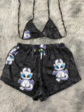 Chimuelo Su Novia Fondo Negro Top Con Short Brush