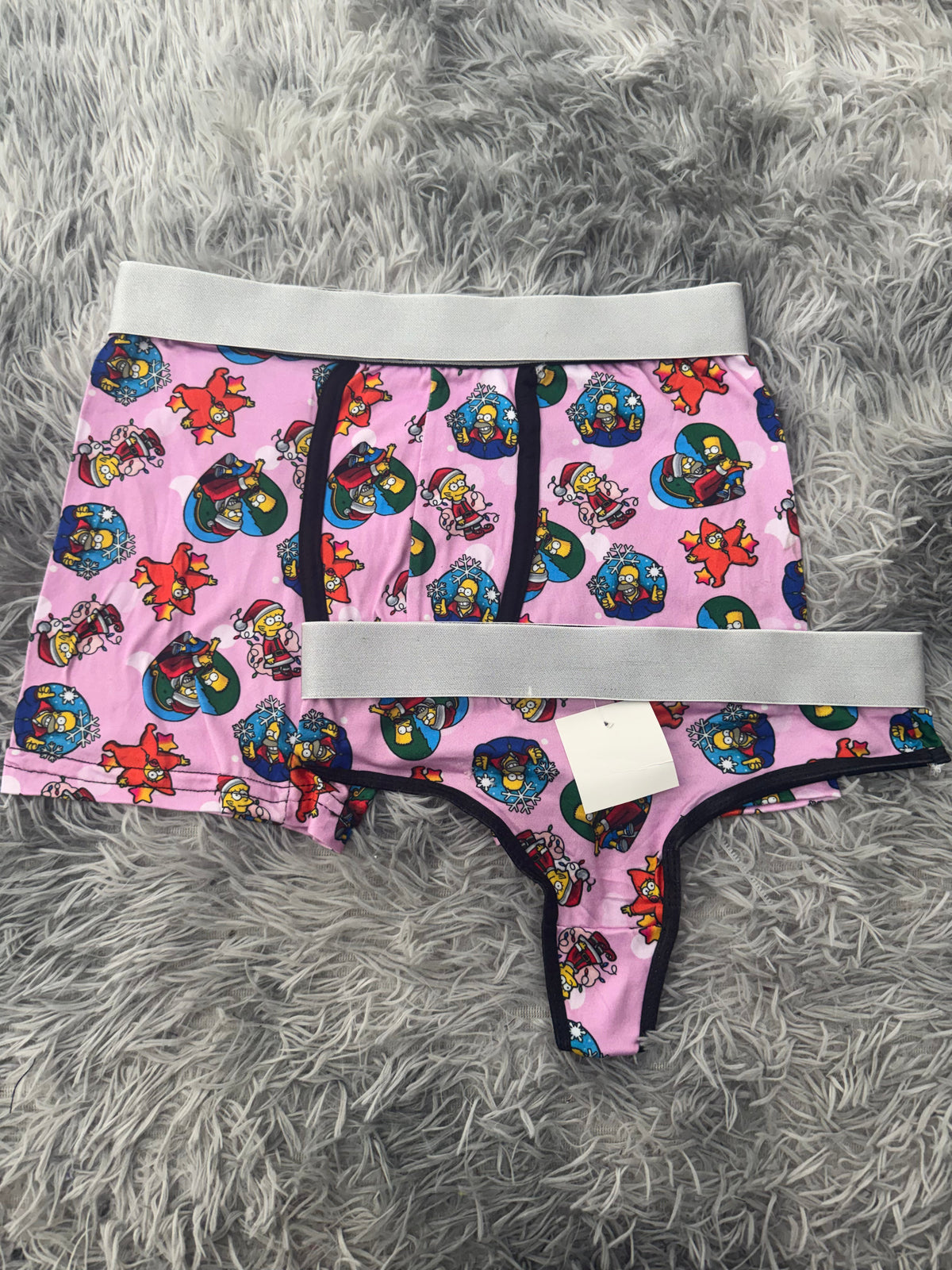 Simpson navidad fondo rosa Duo Con Tanga Xl
