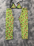 Grinch animado fondo verde Pijama Afelpada