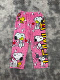 Snoopy Peanuts Fondo Rosa Pantalón De Pijama Dama