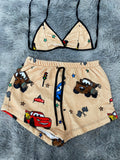Cars Fondo Beige Top Con Short Afelpado