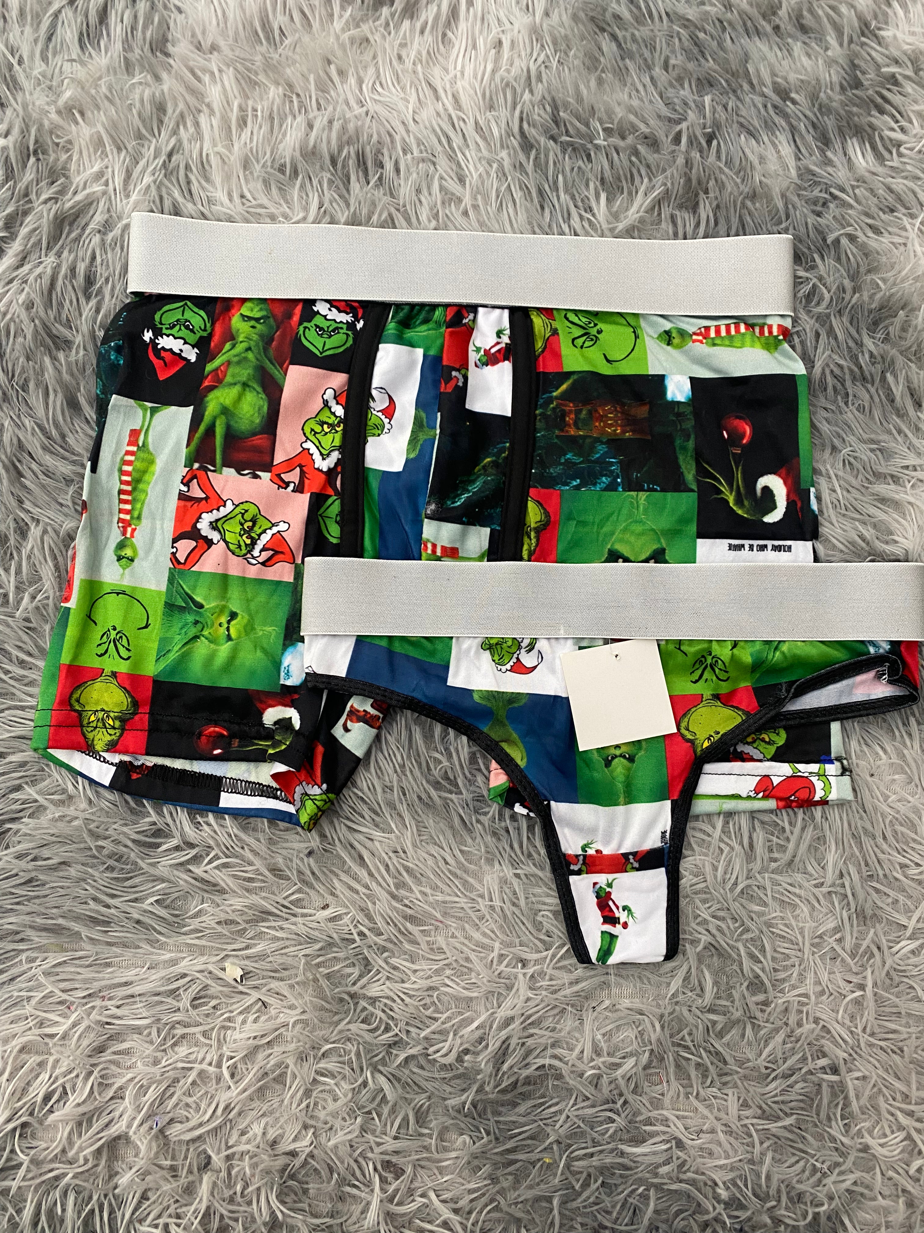 Grinch cuadros Duo Unitalla Con Tanga