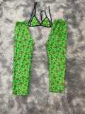 Grinch verde clásico Duo De Pijama Afelpada