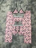 Hello Kitty momia fondo rosa Pijama De 5 Piezas