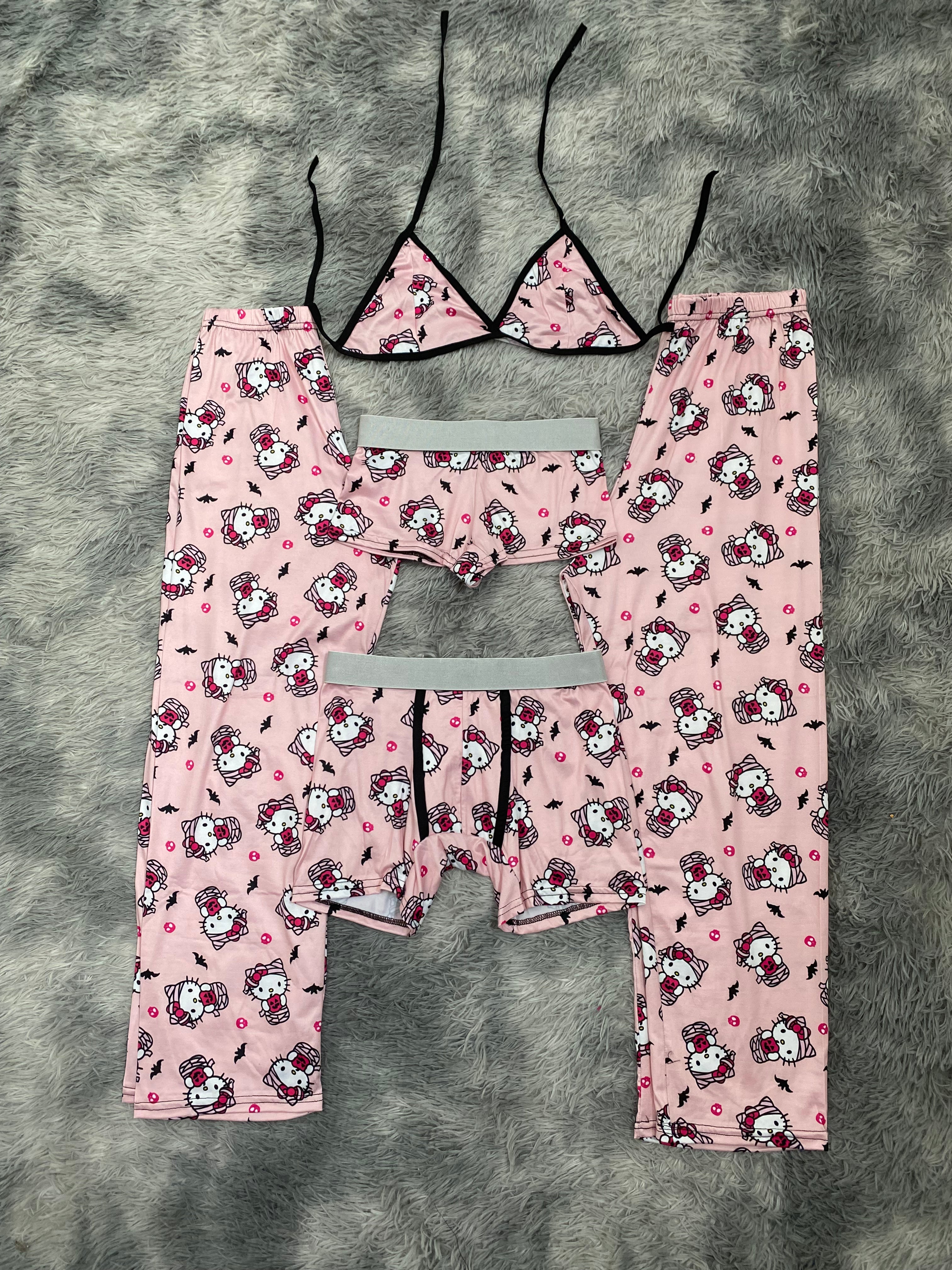 Hello Kitty momia fondo rosa Pijama De 5 Piezas