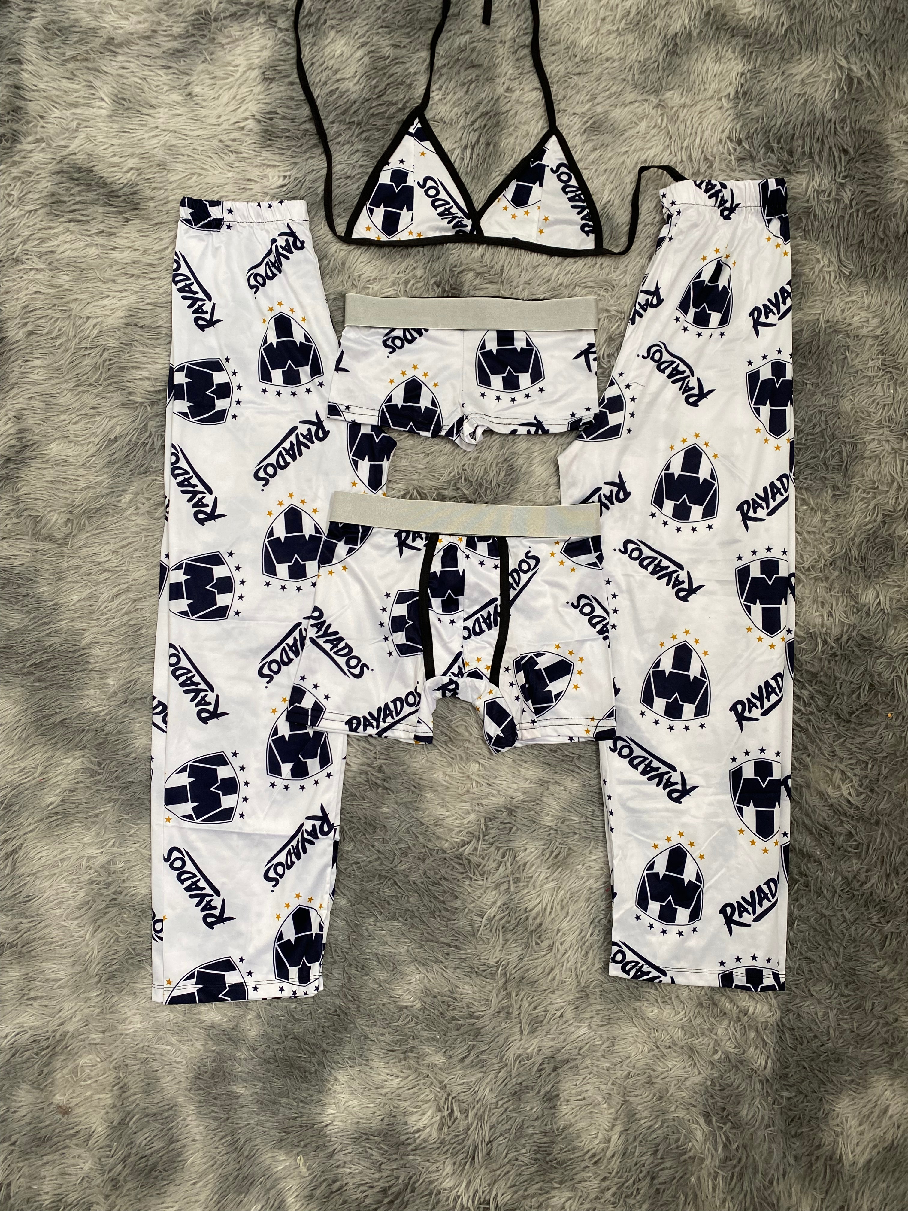 Equipo Rayados Pijama De 5 Piezas