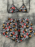 Batman gorro de navidad fondo blanco Top Con Short Afelpado