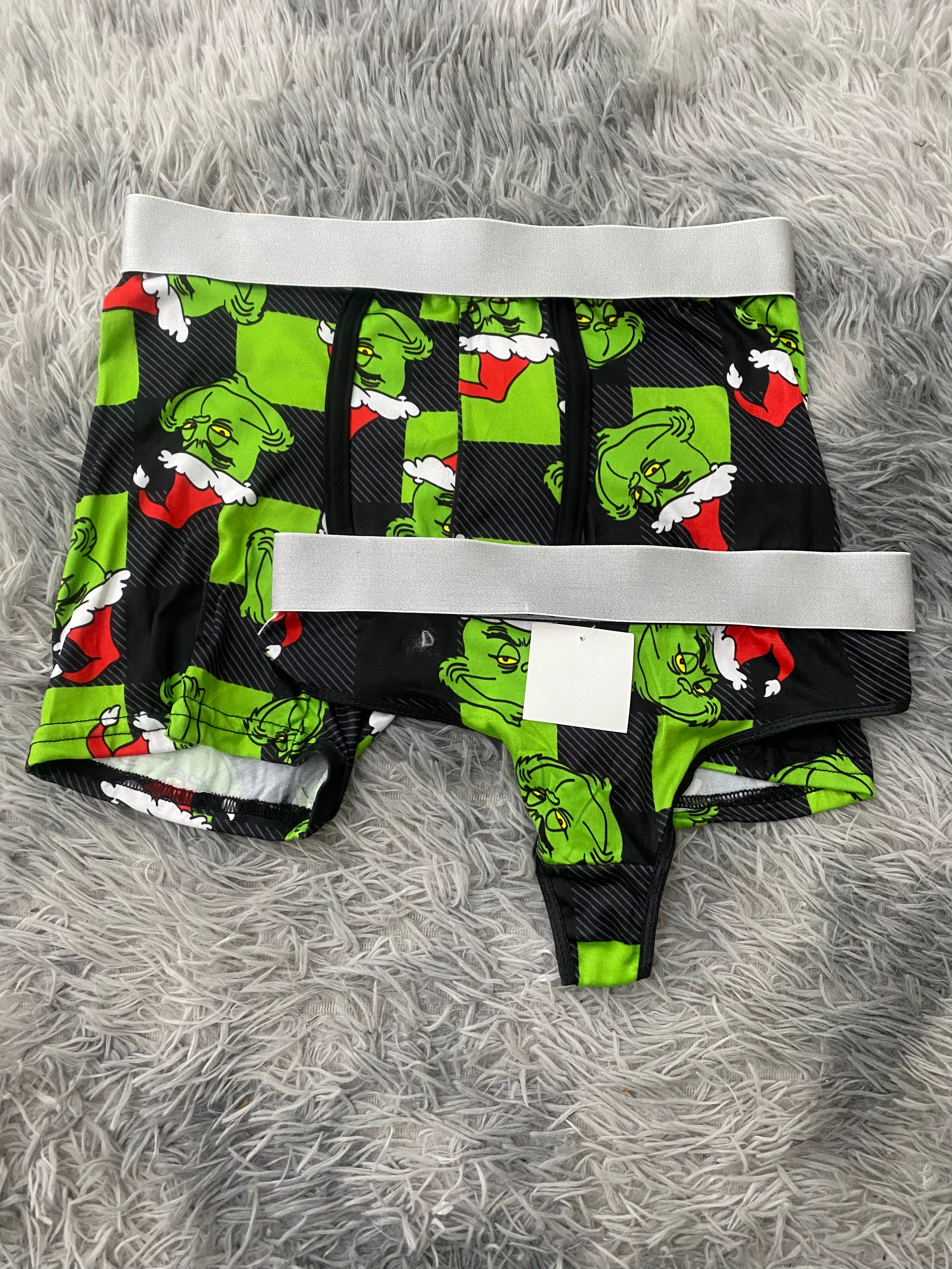 Grinch cuadros negros Duo Unitalla Con Tanga