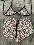 Grinch blanco clásico Top Con Short Afelpado