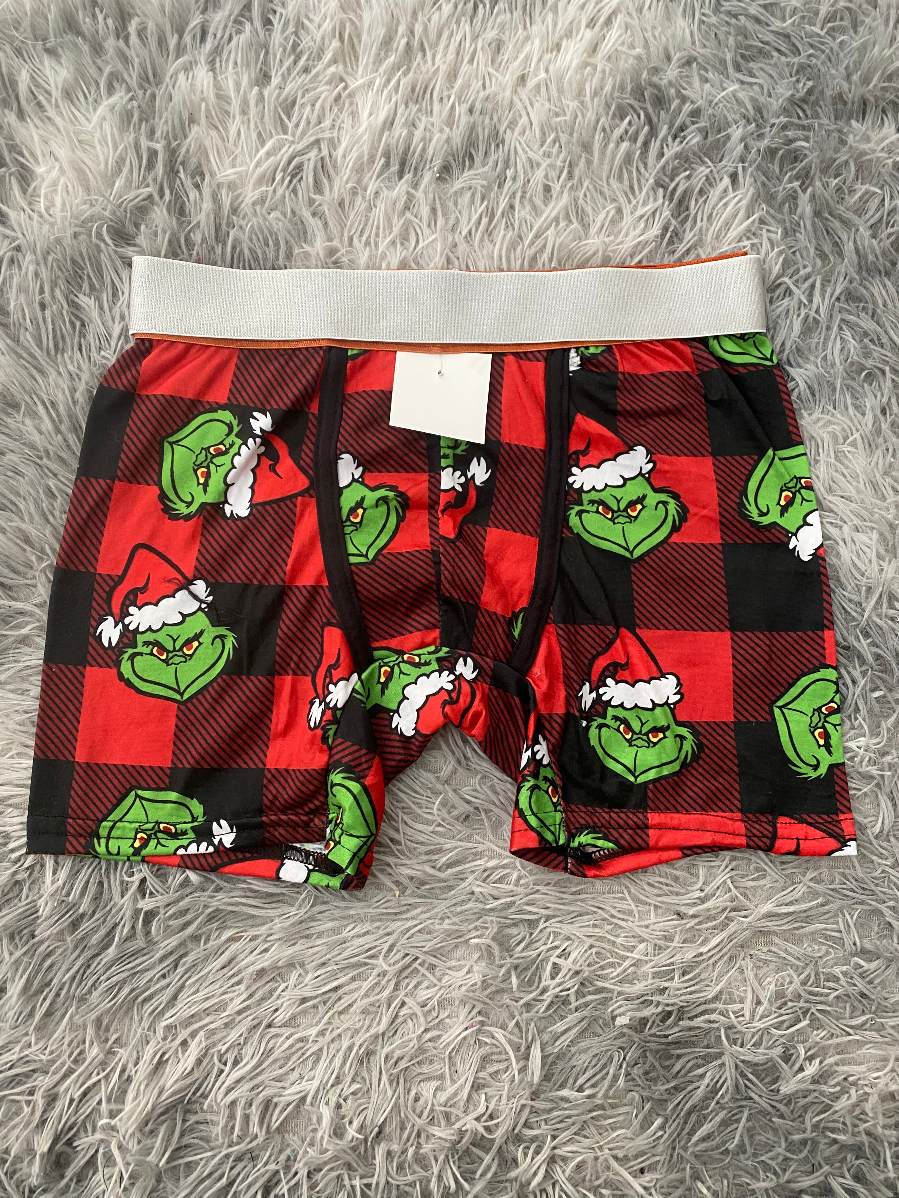 Grinch cuadros rojos Boxer De Hombre unitalla