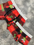 Grinch cuadros rojos y negros Duo Con Boxer Unitalla