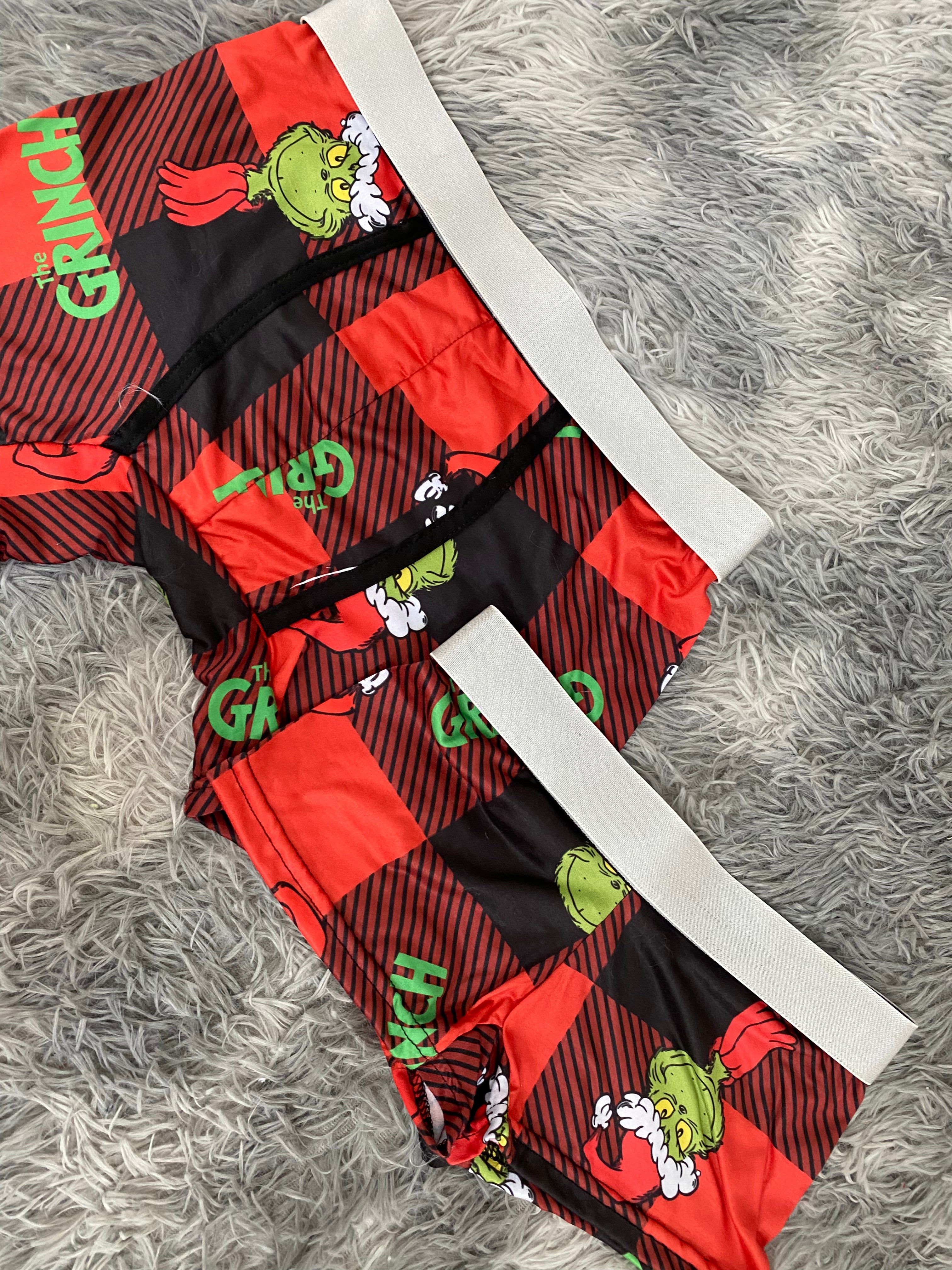 Grinch cuadros rojos y negros Duo Con Boxer Unitalla