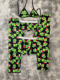 Grinch cuadros negros Pijama De 5 Piezas