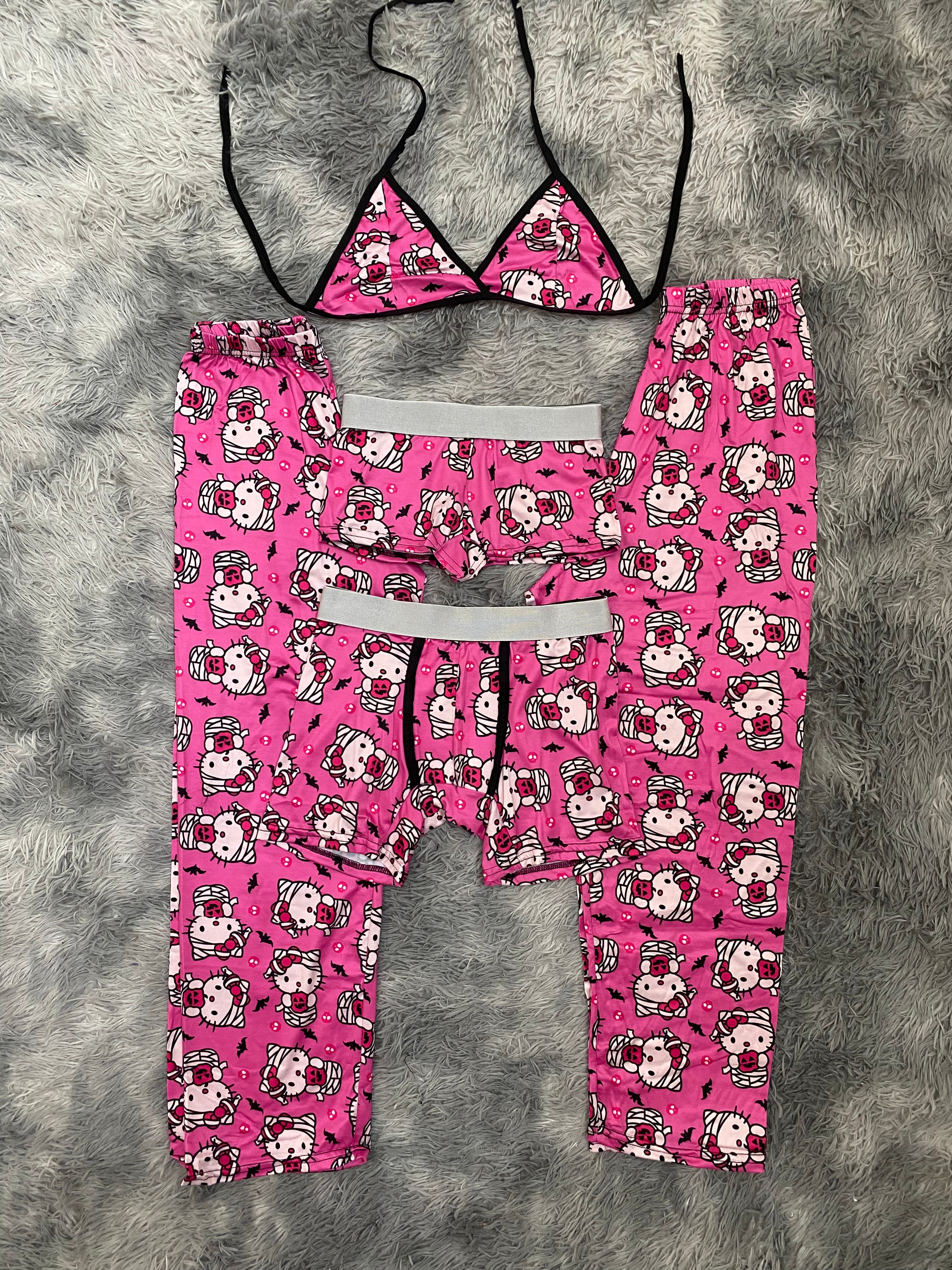 Hello Kitty momia fondo rosa Pijama De 5 Piezas