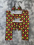 Play boy Amarillo y rojo fondo negro Pijama De 5 Piezas