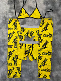 Playboy letras negras fondo amarillo Pijama De 5 Piezas