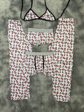 Baby Yoda navidad fondo blanco Pijama De 5 Piezas