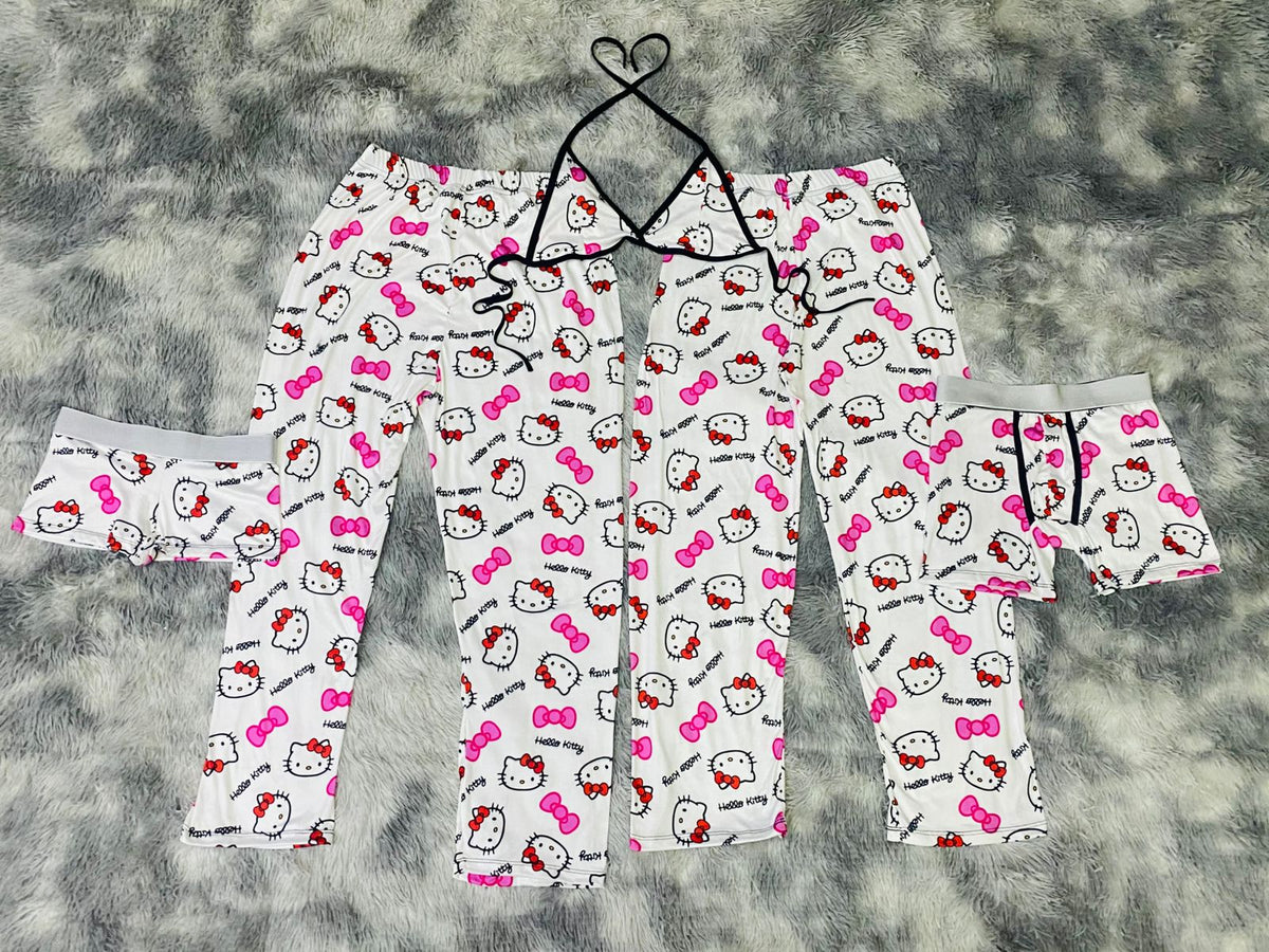 Hello Kitty Rosa Moño Pijama De 5 Piezas