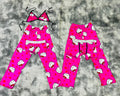 Hello Kitty Corazones Fondo Rosa Pijama De 5 Piezas