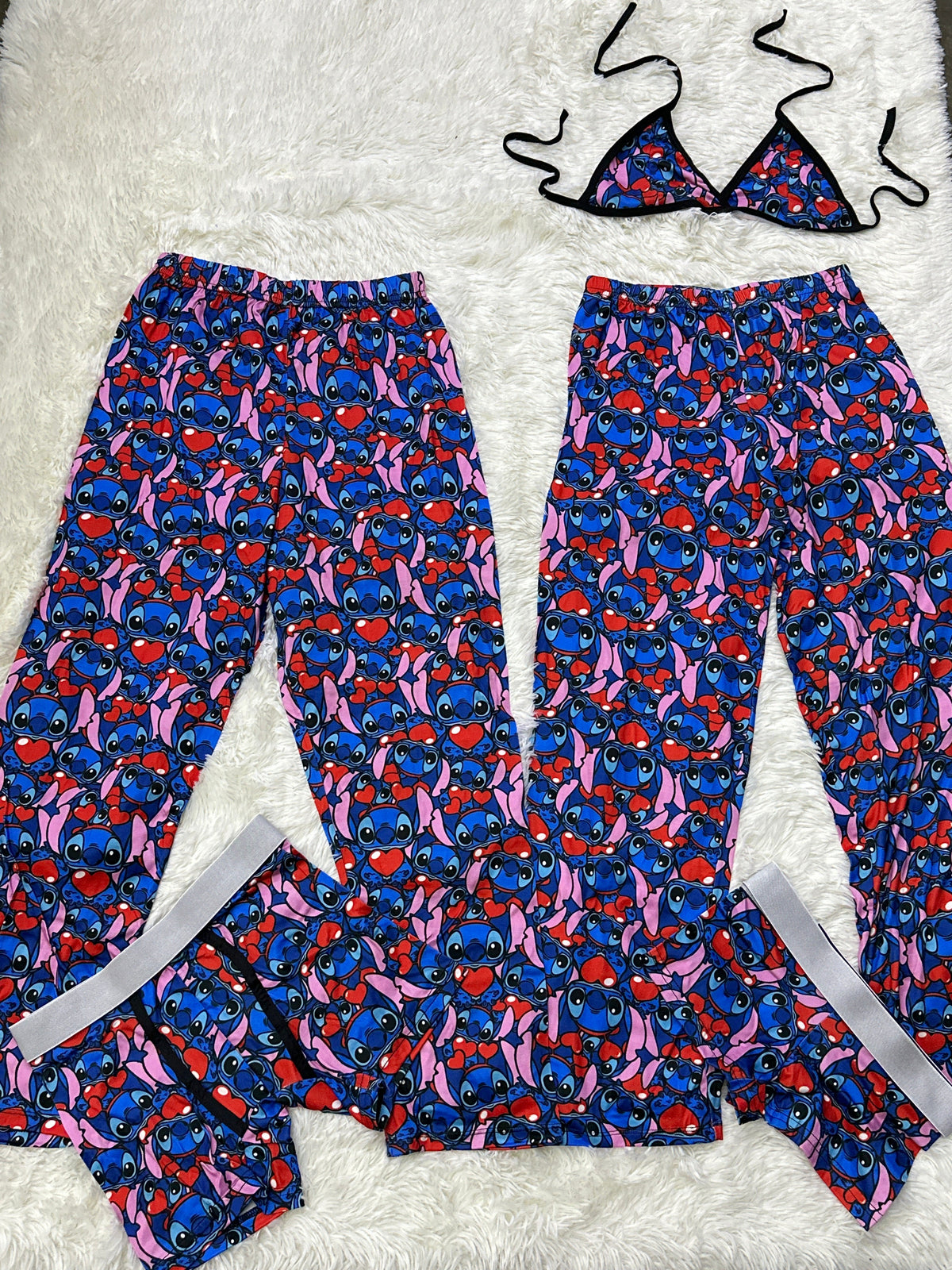 Stitch Corazones Pijama De 5 Piezas