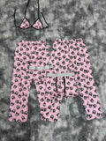 Kuromi Bebé Fondo Rosa Pijama De 5 Piezas