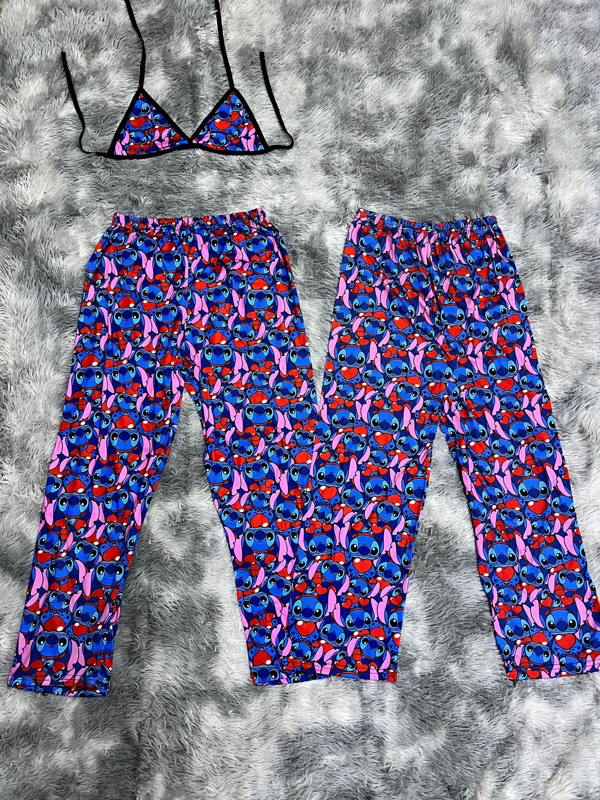 Stitch Corazón Duo De Pijama Afelpada