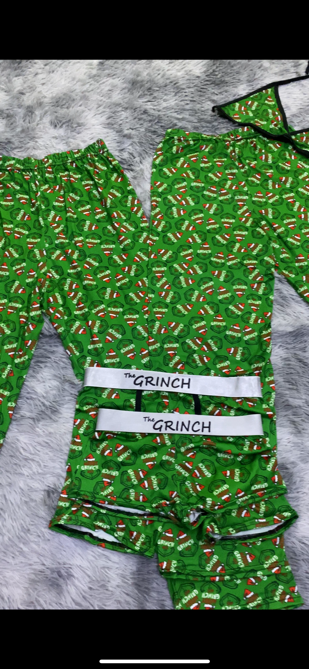 Grinch Verde Cara Navideño Navideño Pijama De 5 Piezas