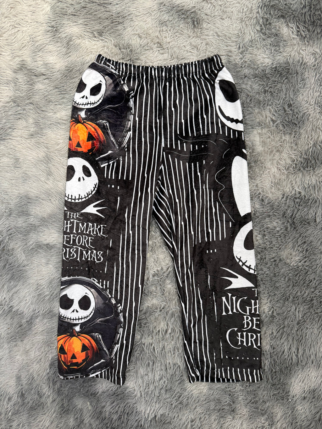 Jack con calabazas y líneas  Pantalón De Pijama Unisex