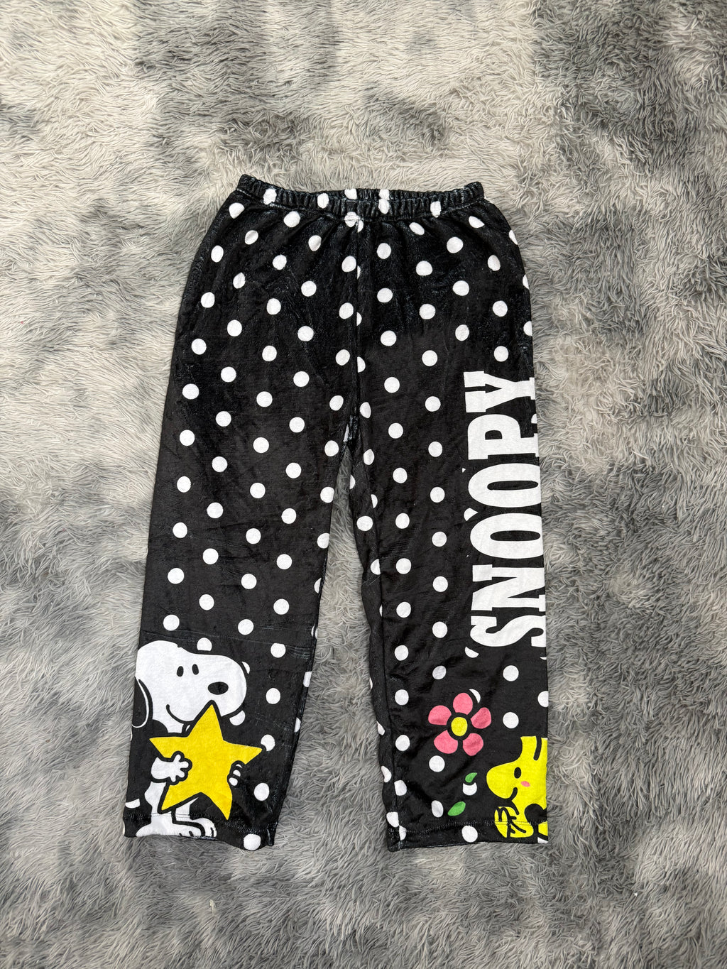 Snoopy puntitos fondo negro Pantalón De Pijama Dama