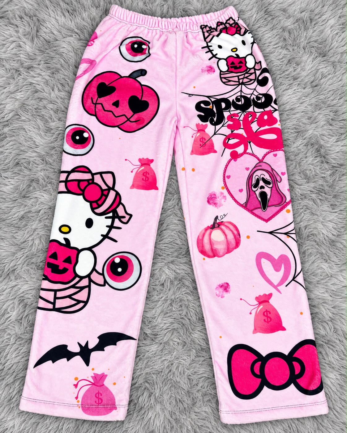 pijama de mujer pantalón afelpada de hello kitty halloween