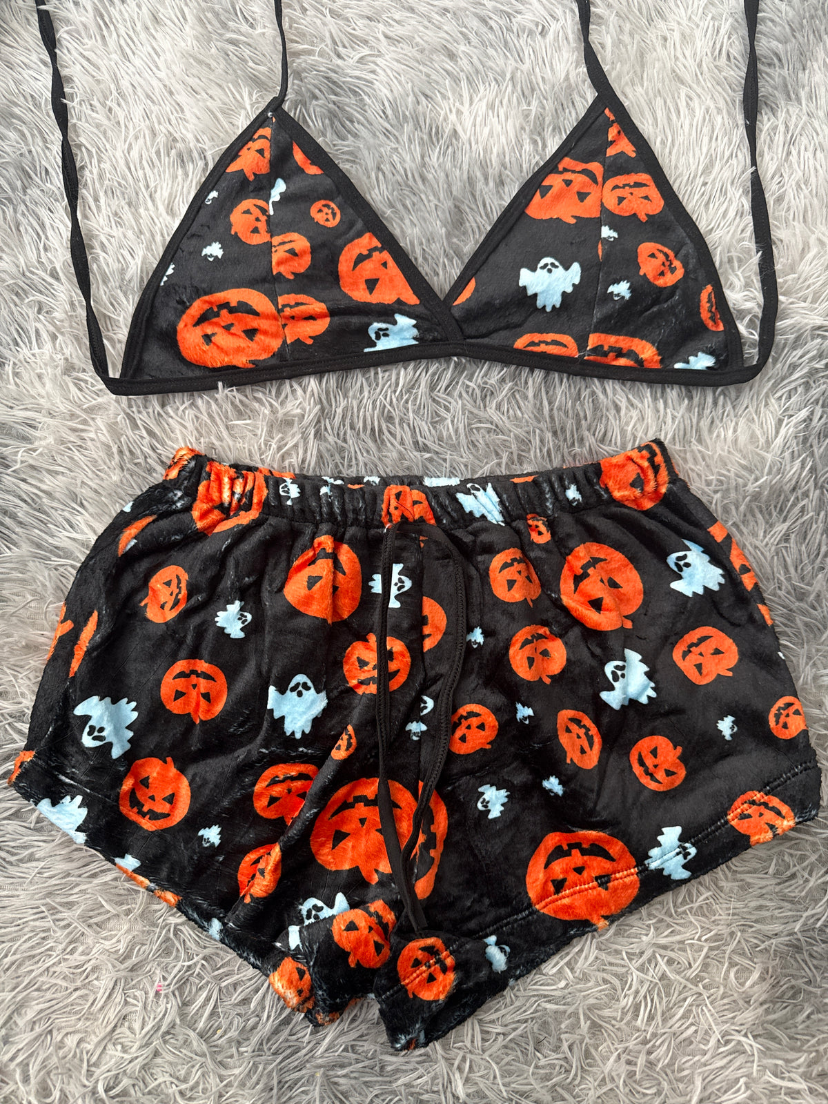Fantasmas y calabazas Top Con Short Unitalla De Afelpada